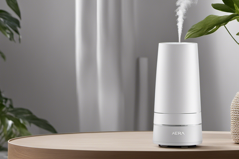 an image that showcases the sleek design of the Aera Mini, a smart home fragrance diffuser