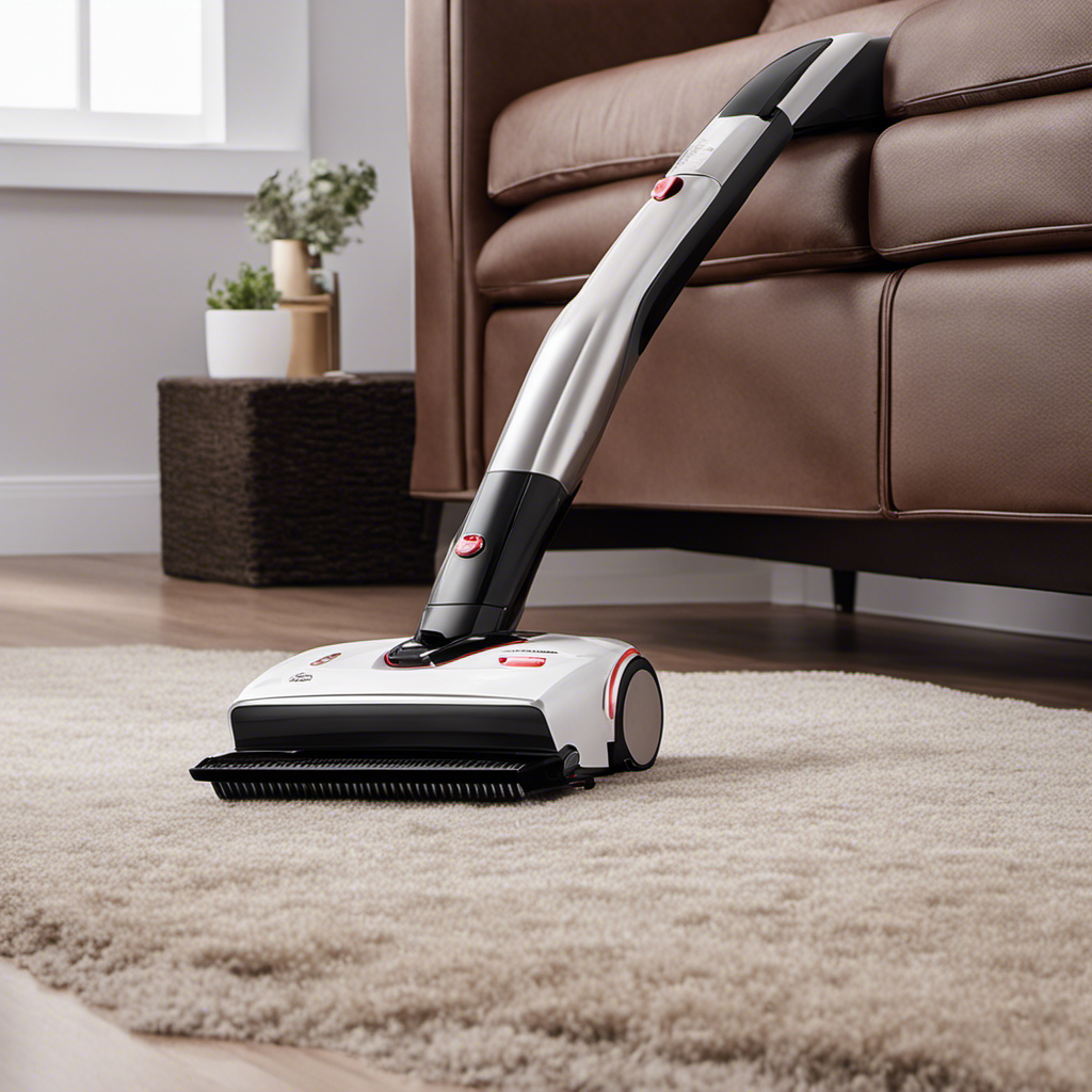 An image showcasing the Bobsweep Pet Hair's innovative feature: as the vacuum collects pet hair, an LED indicator illuminates, displaying a vibrant color scale to visually communicate the dustbin's fullness level