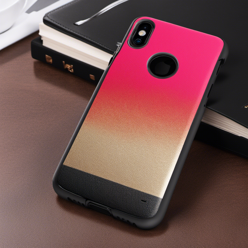 An image showcasing a sleek cell phone case in bold colors