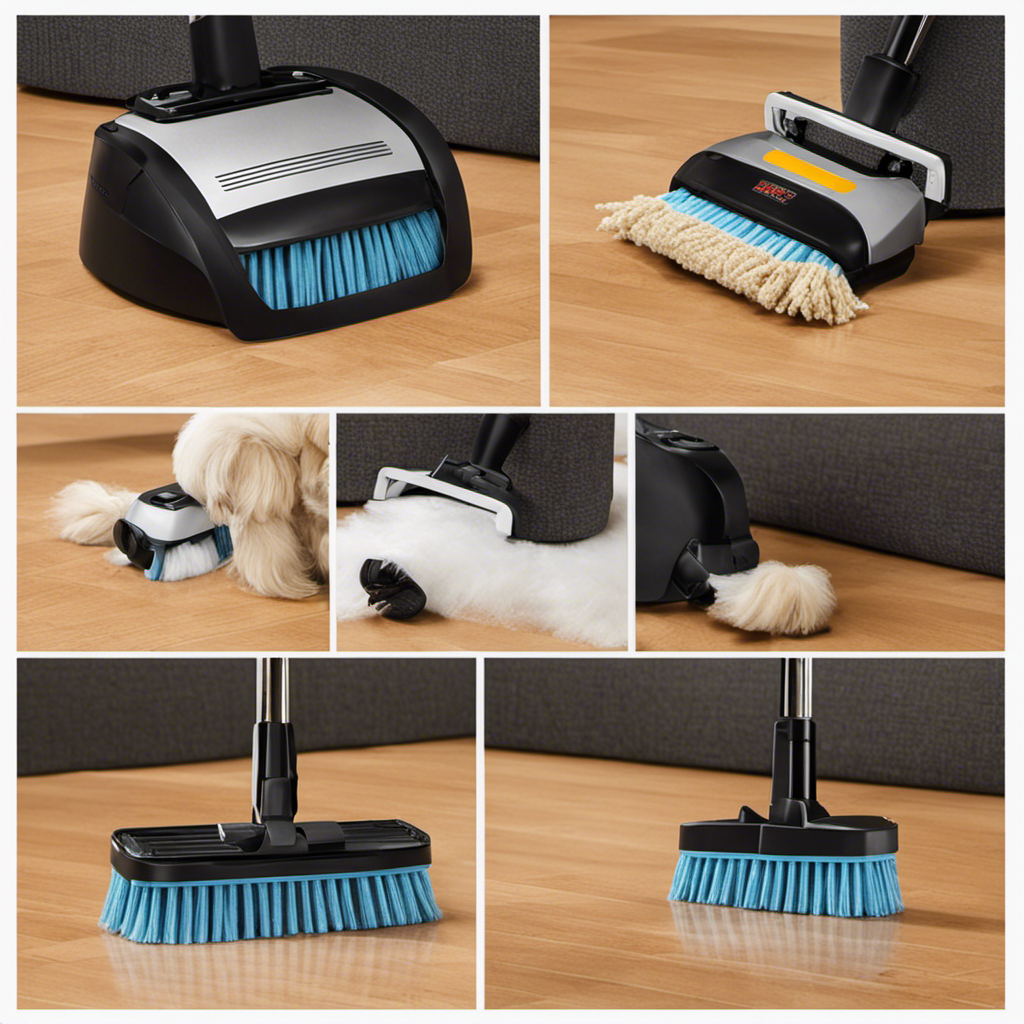 An image showcasing a step-by-step guide to attaching the mop on a Bob Sweep Pet Hair Plus