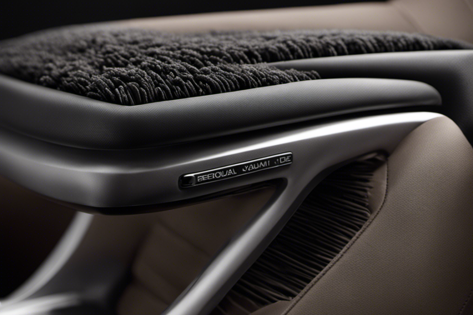 An image that showcases a close-up of a car seat's crevices, filled with stubborn pet hair