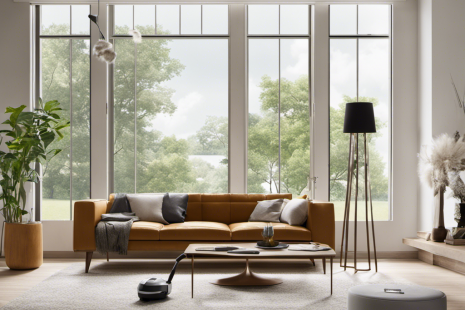 An image showcasing a serene living room, adorned with a minimalist, pet-friendly design