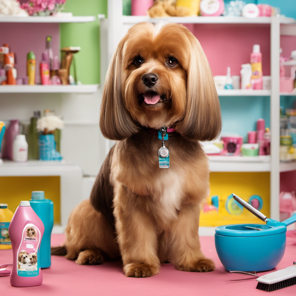 An image showcasing a cheerful, well-groomed dog with a stylish haircut at Pet Smart