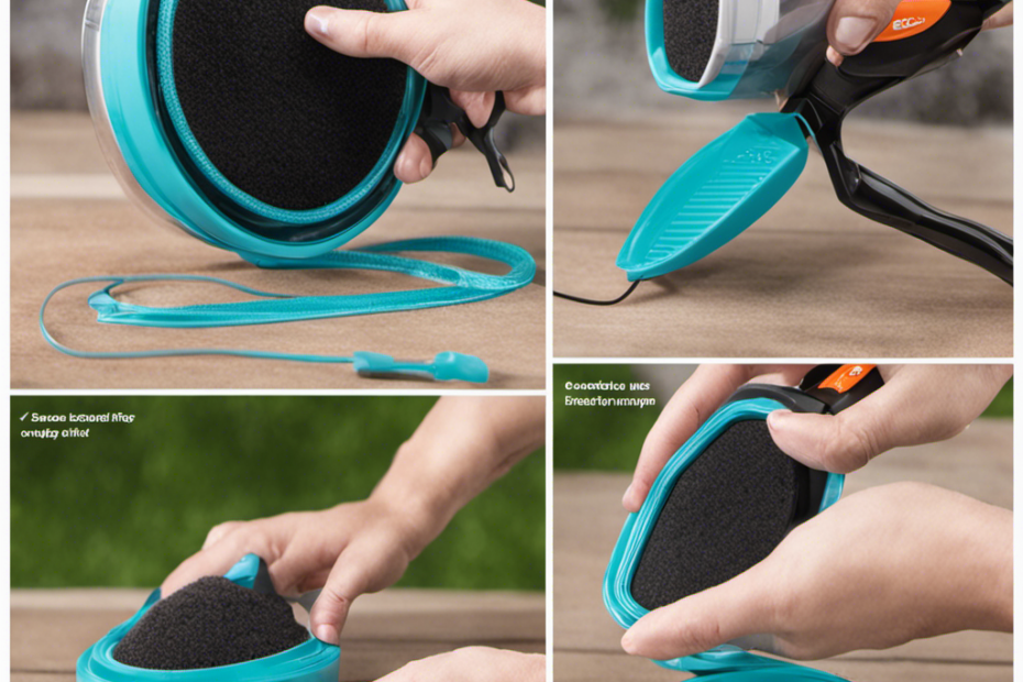 An image showcasing a step-by-step guide on how to properly apply the 'Gasket' to the Bissell Pet Hair Eraser Corded Handheld Filter