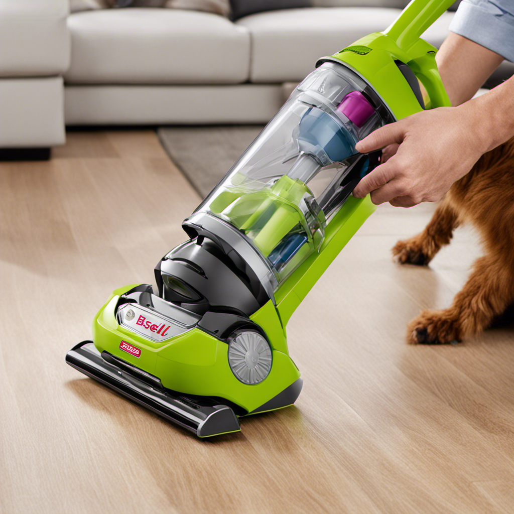 An image showcasing the step-by-step assembly process of the Bissell Pet Hair Eraser Vacuum