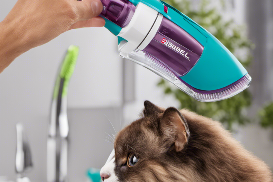 An image showcasing the step-by-step process of cleaning the Cordless Bissell Pet Hair Eraser filter