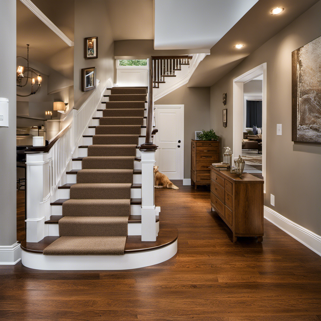 An image that captures the essence of a well-maintained and hair-free hardwood staircase