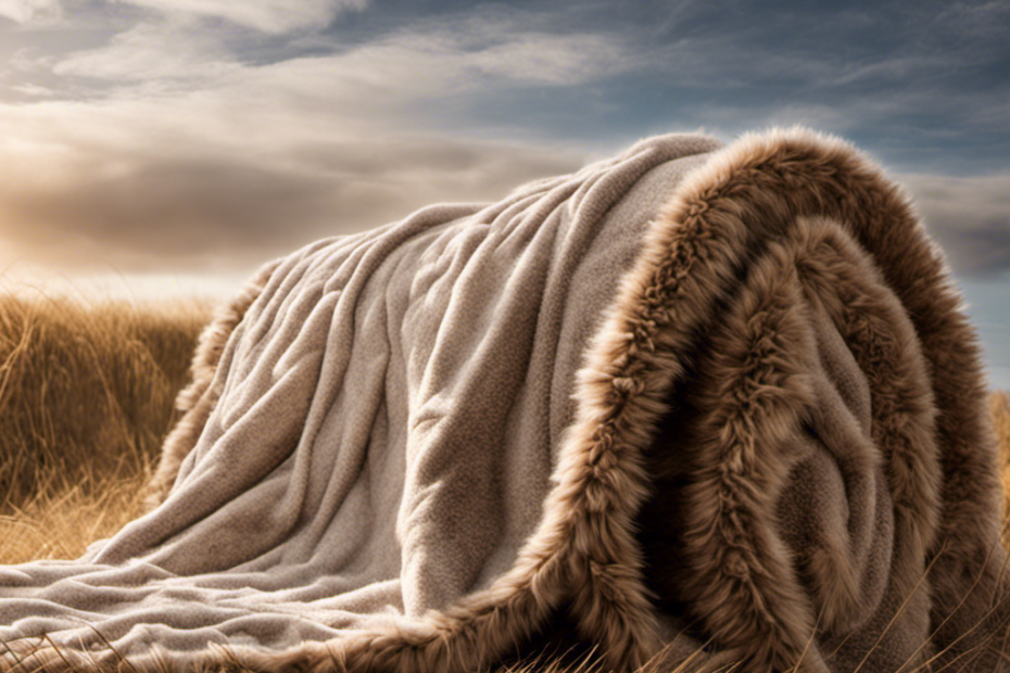 An image showcasing a cozy blanket covered in fluffy pet hair
