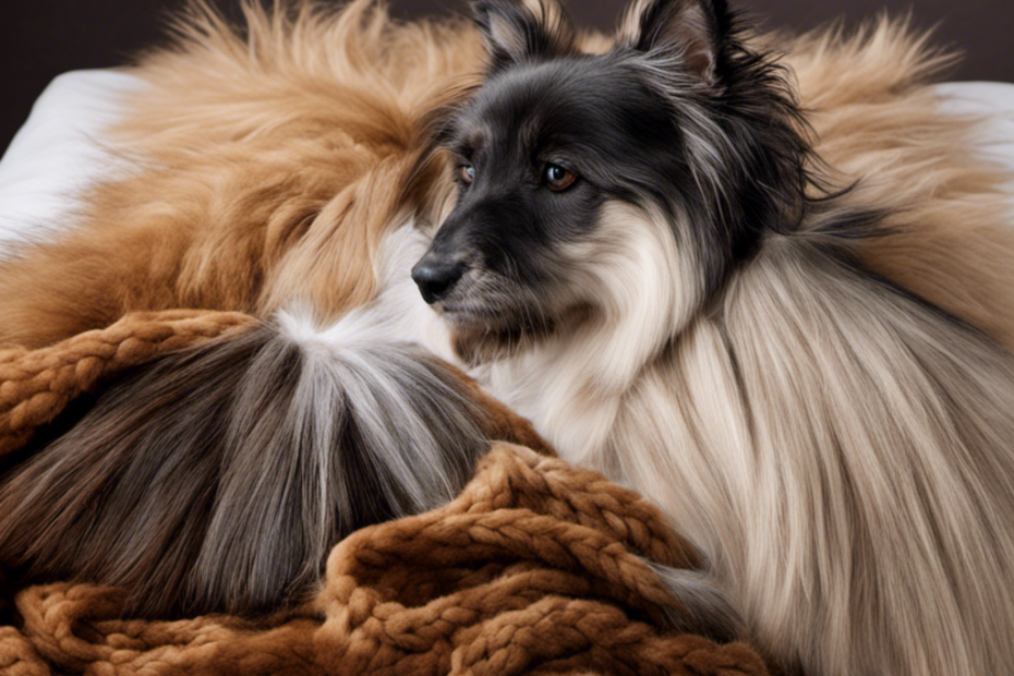 An image depicting a cozy blanket covered in various pet hairs