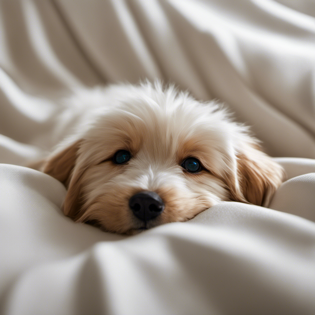 An image showcasing a close-up of a crisp, white bedsheet with a vibrant, pet hair-free surface