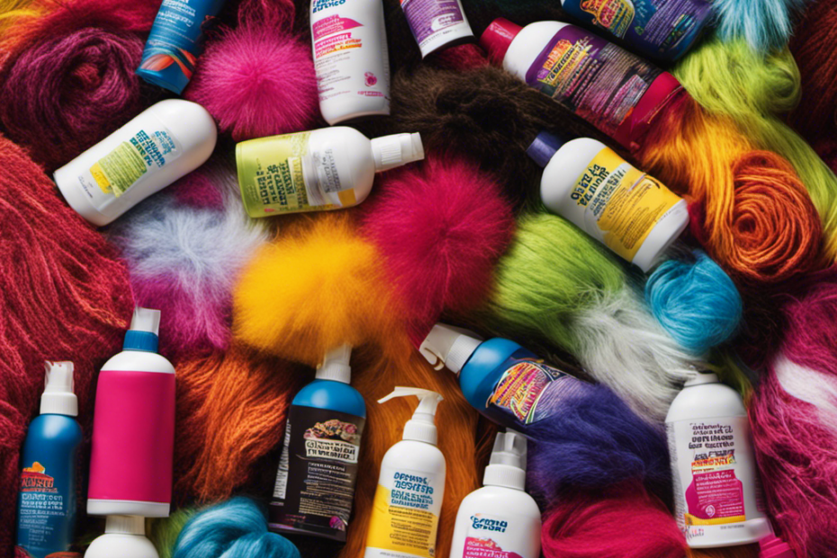 An image capturing a colorful assortment of clothes covered in pet hair
