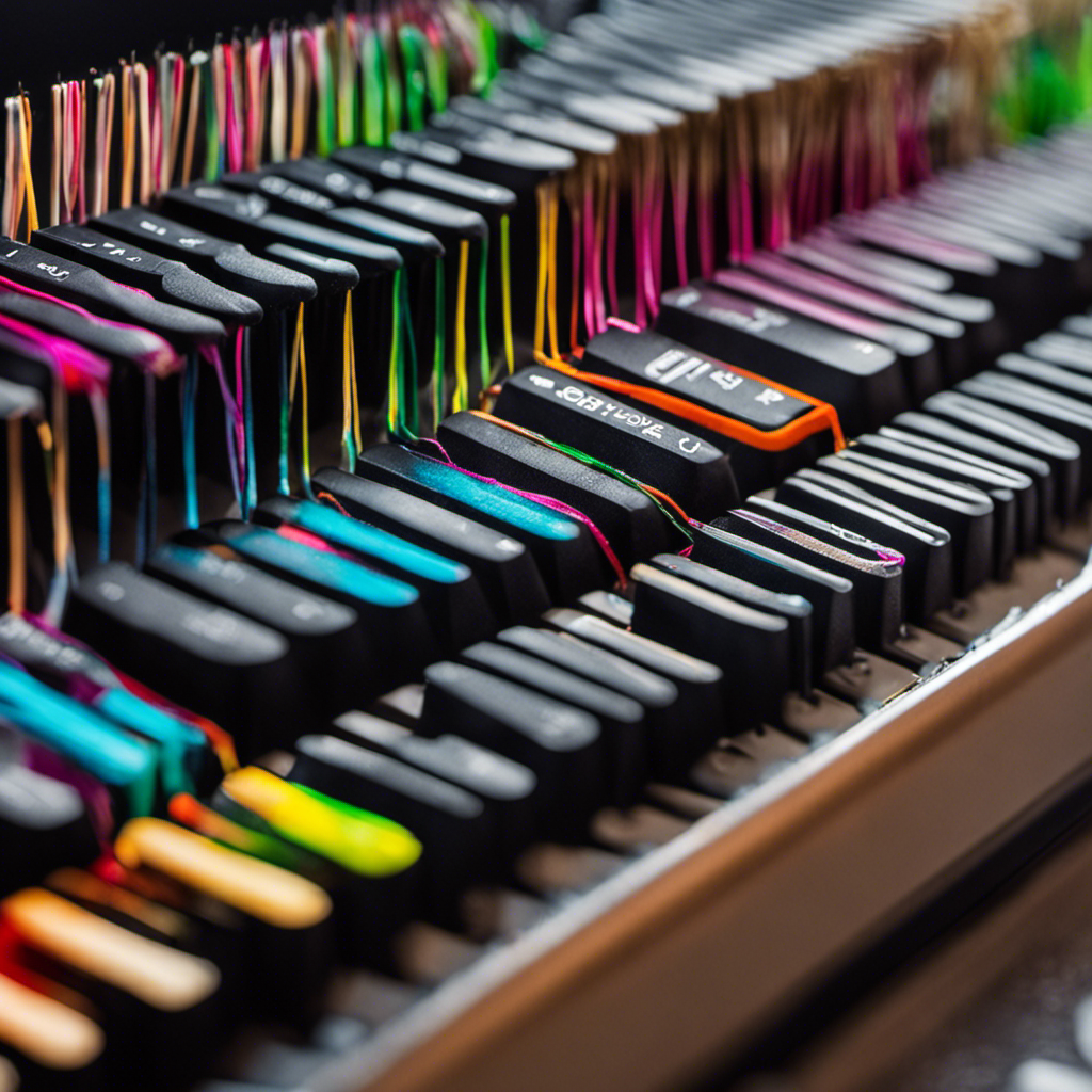 An image of a computer keyboard covered in various colors and lengths of pet hair