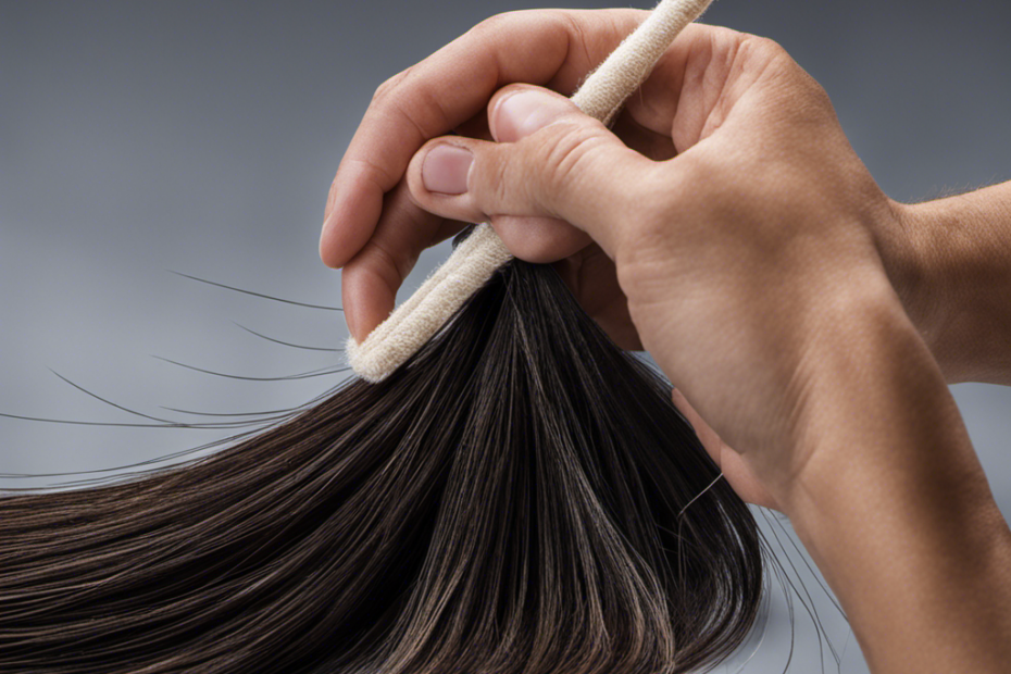 An image showcasing a hand pulling apart a tightly-woven piece of Velcro, while pet hair strands cling to the hooks, illustrating the frustration and the need for a solution to remove pet hair effectively