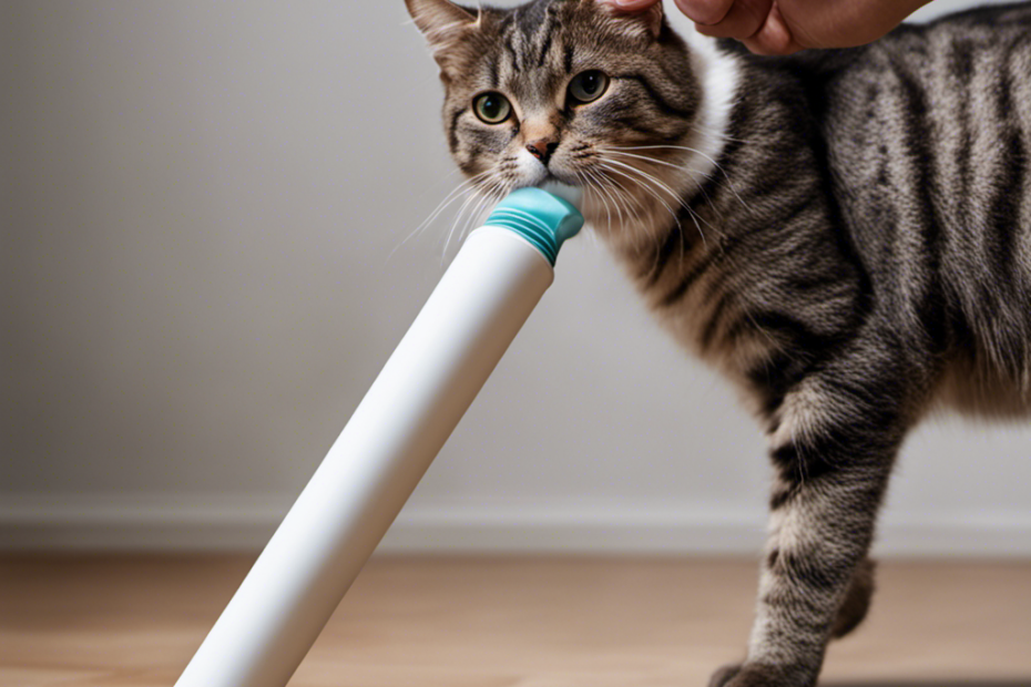 An image showcasing a person holding a lint roller, effortlessly removing pet hair from their clothes