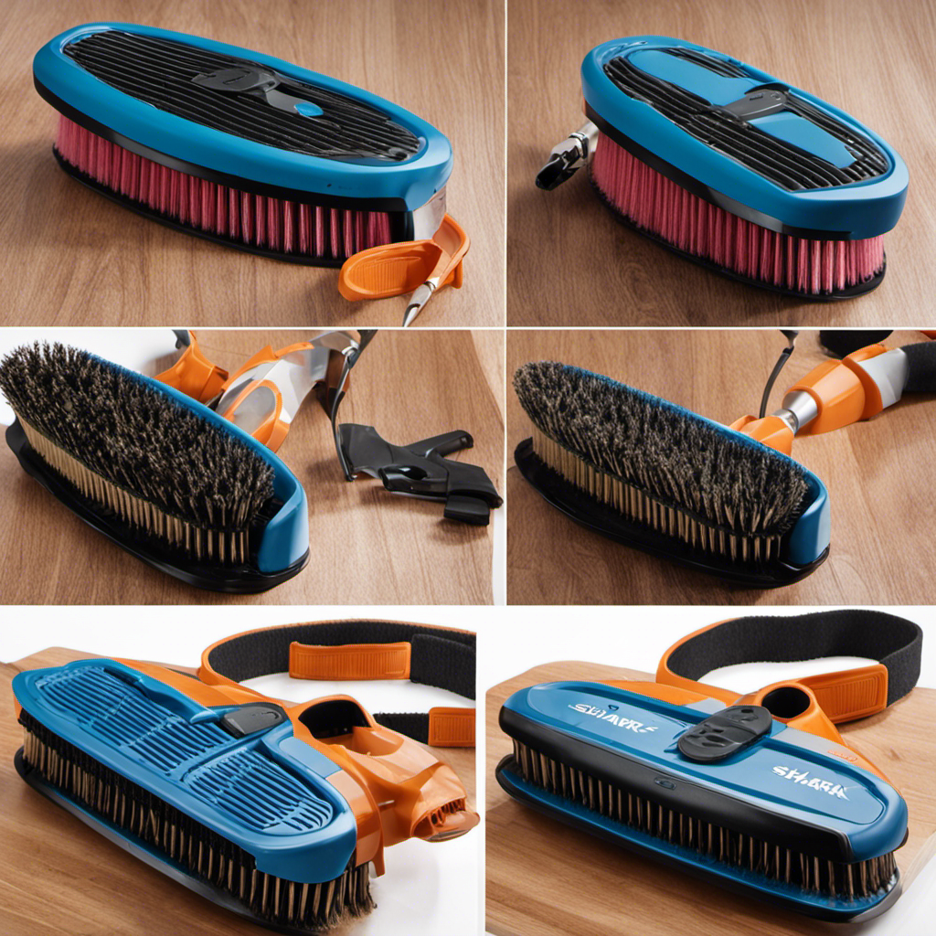 An image showcasing a step-by-step guide on installing a new belt on a Shark Pet Hair Power Brush