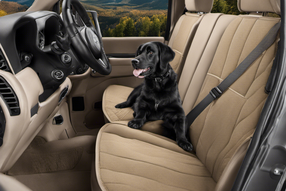 An image capturing a pristine Jeep interior with a custom-fitted, pet-friendly seat cover made of durable, hair-repellent material
