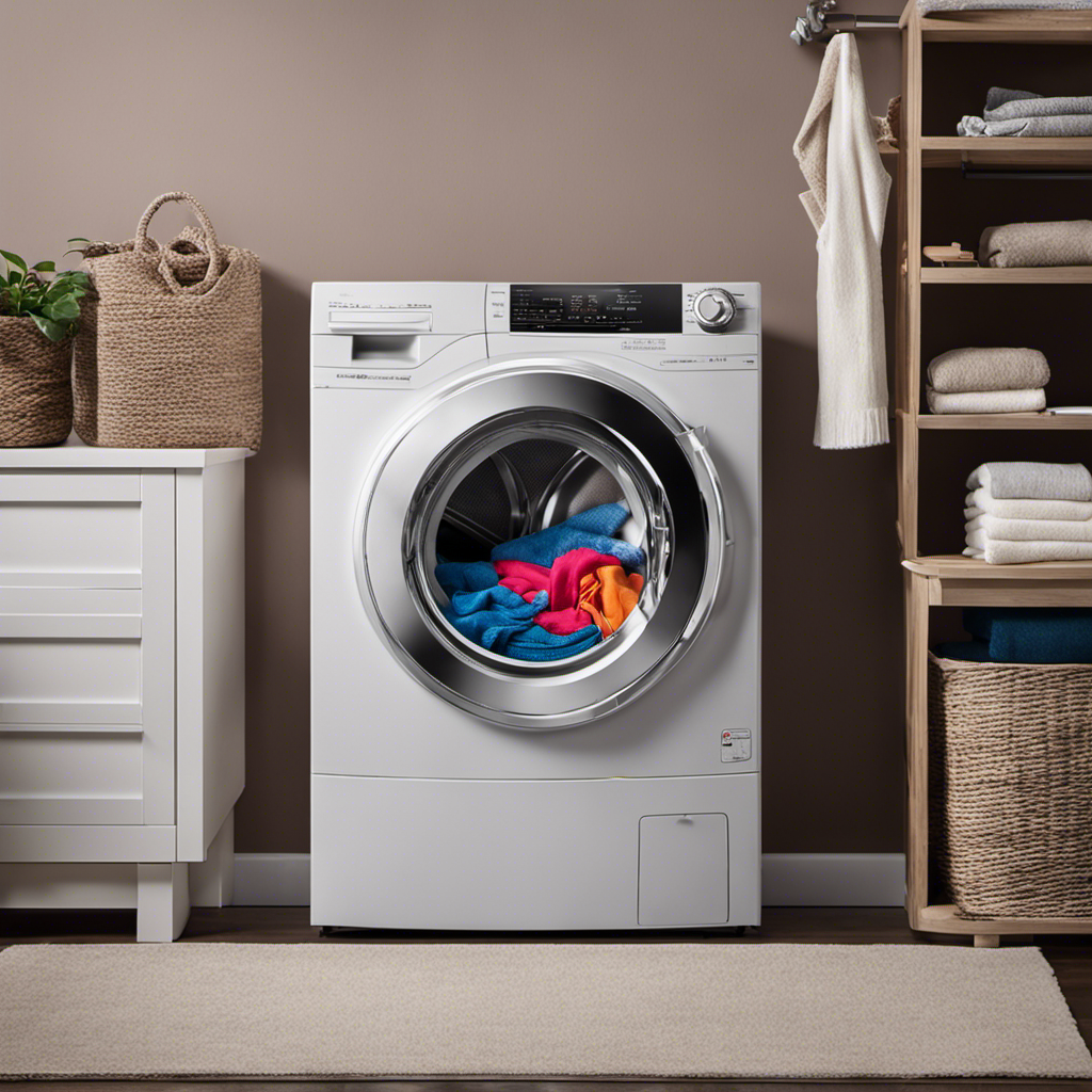 An image showcasing a washing machine filled with clothes covered in pet hair