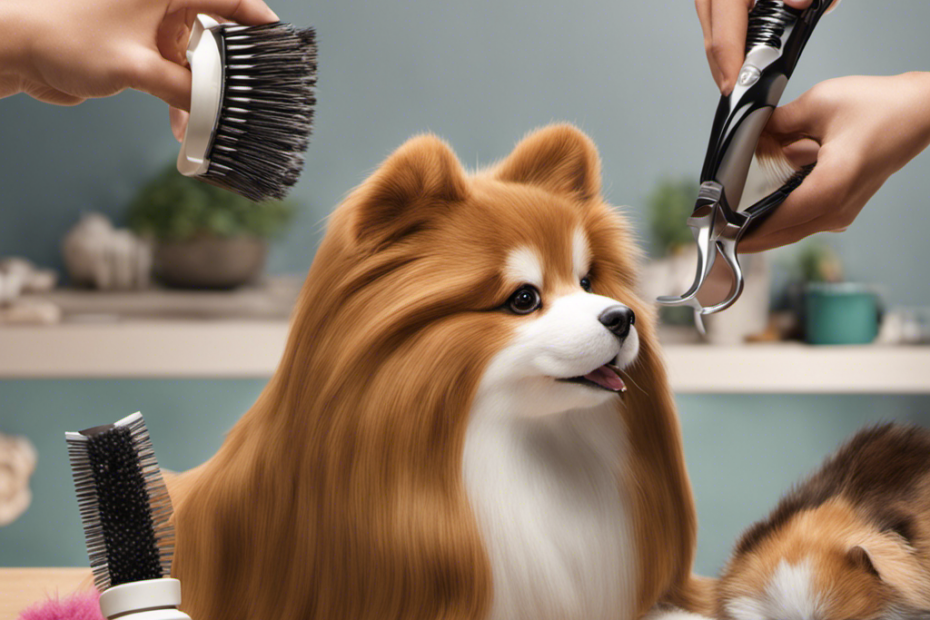 An image showcasing the step-by-step process of grooming your beloved pets