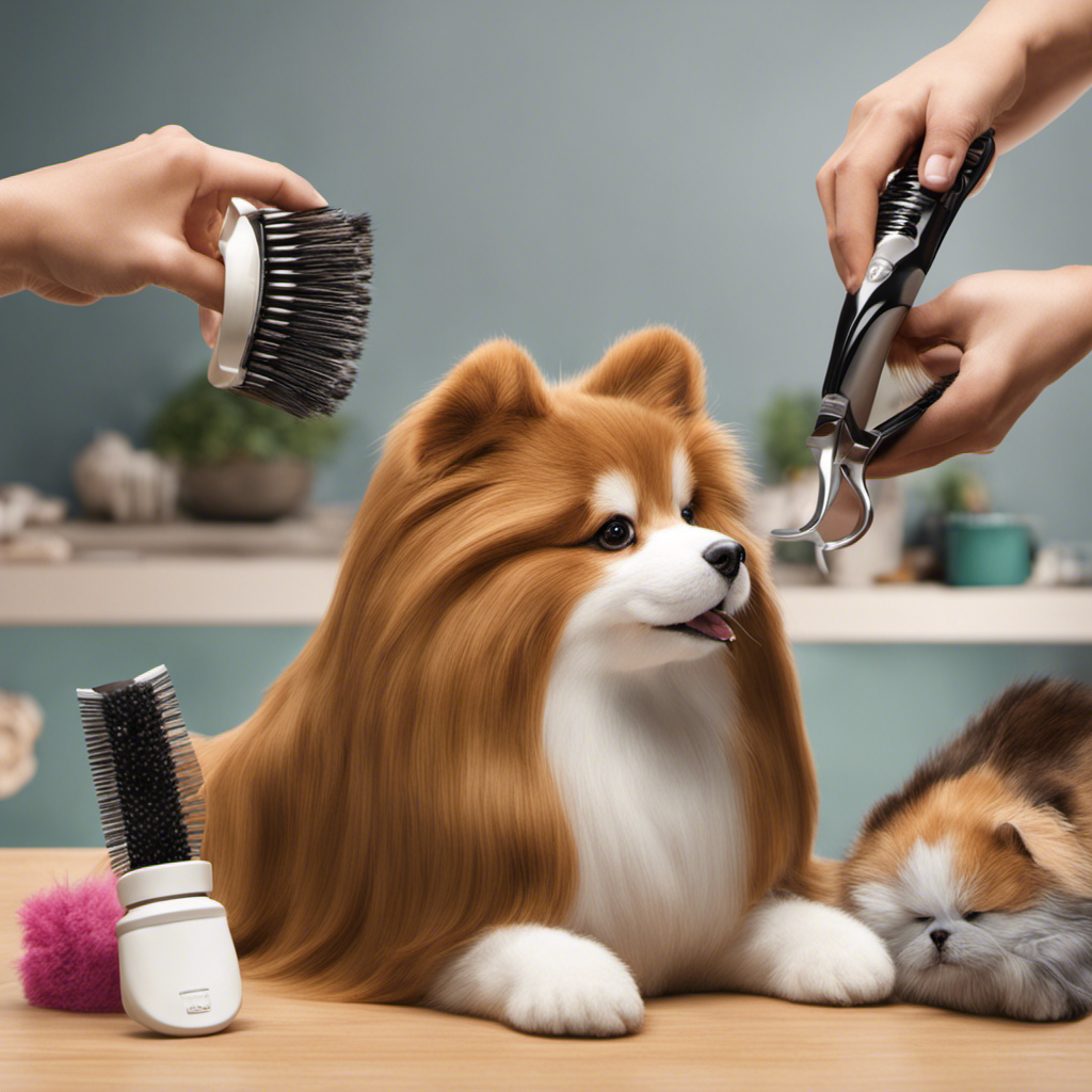 An image showcasing the step-by-step process of grooming your beloved pets