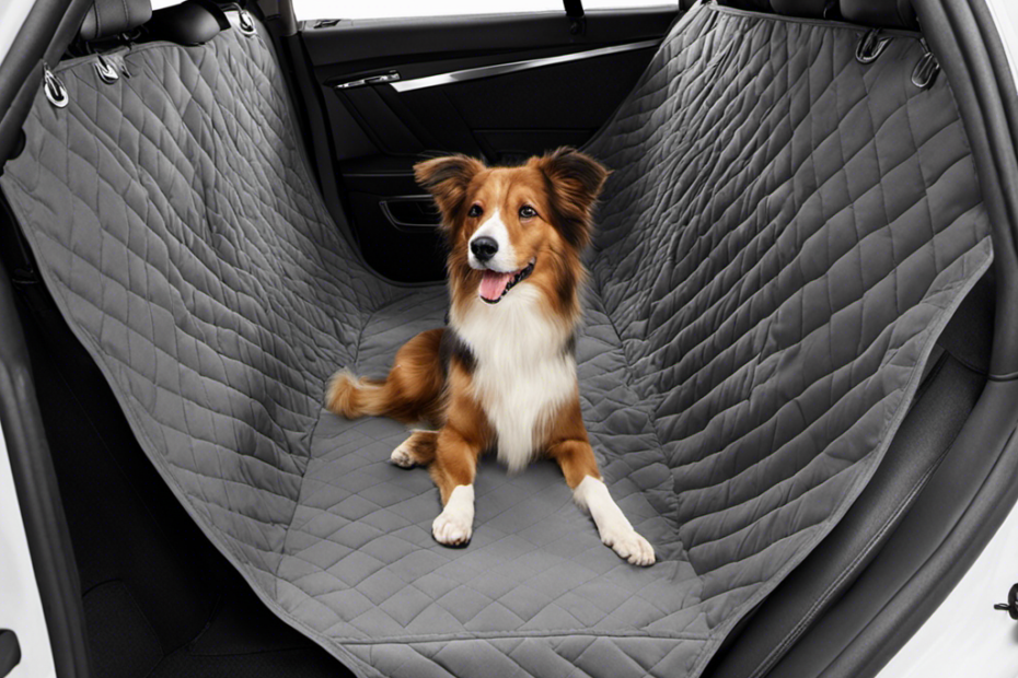 An image that showcases a clean, well-maintained car interior with a high-quality pet seat cover in place