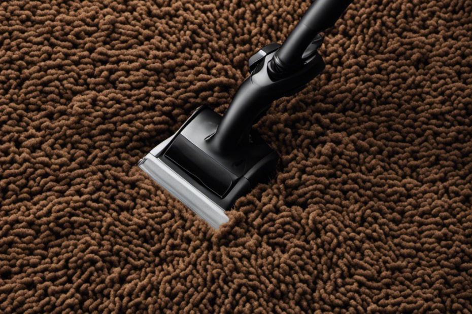 An image showcasing a close-up of a car carpet covered in pet hair