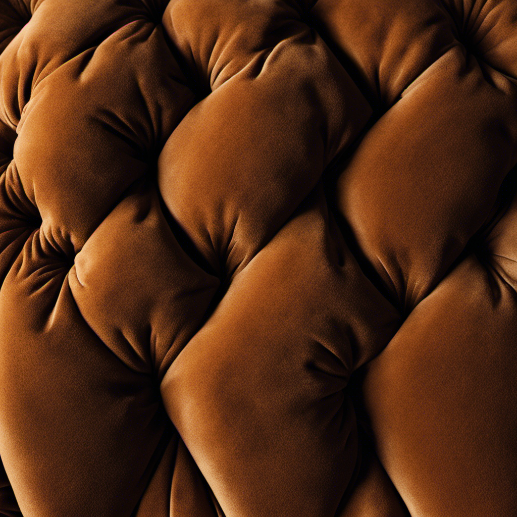 An image: A close-up of a soft, velvety comfort suede couch covered in pet hair