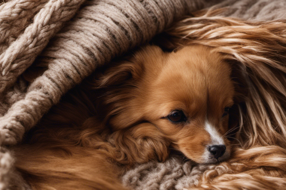 An image featuring a soft, cozy wool blanket covered in pesky pet hair