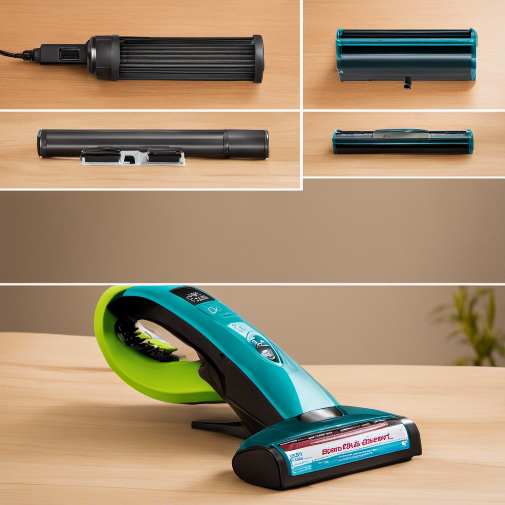 An image showcasing a step-by-step visual guide on replacing the Bissell Pet Hair Eraser Sweeper battery