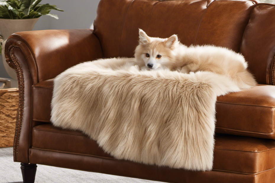 An image featuring a cozy sofa with a vibrant, fur-free fabric