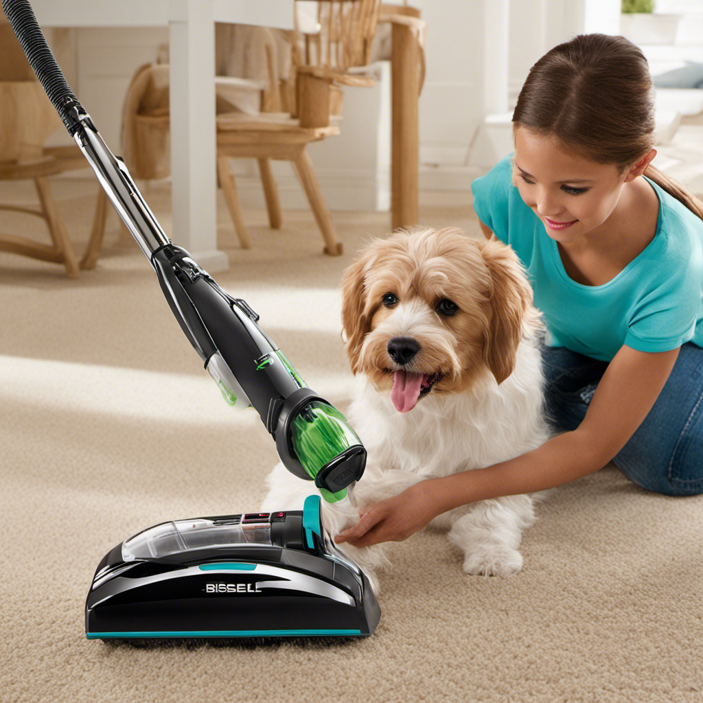 An image showcasing the step-by-step process of activating the Bissell Pet Hair Eraser Liftoff vacuum