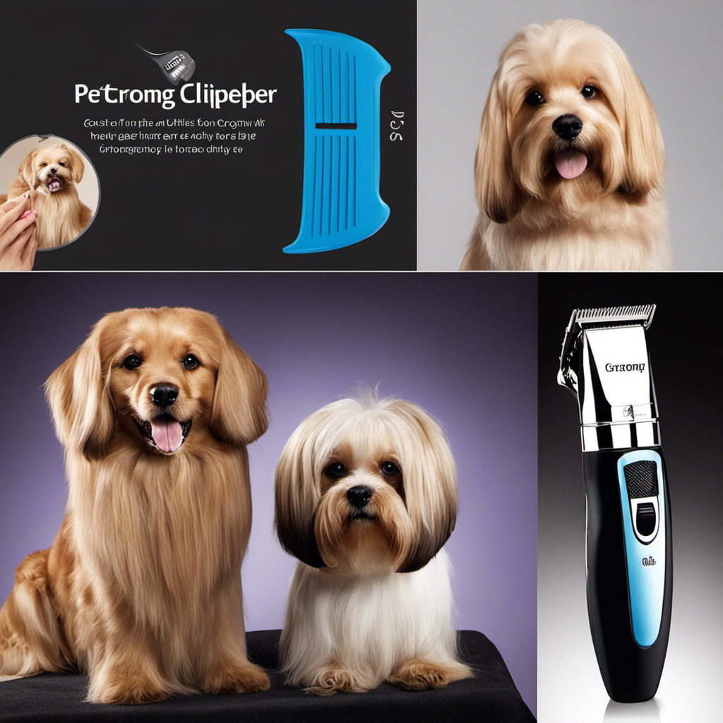An image showcasing a step-by-step guide on using a pet grooming hair clipper kit