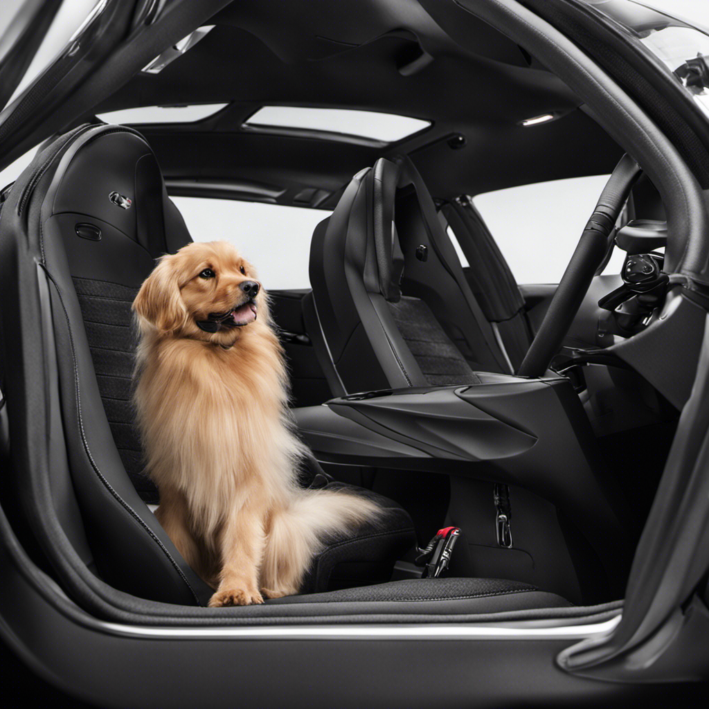 An image showcasing a car interior with pet hair meticulously vacuumed from the seats and floor