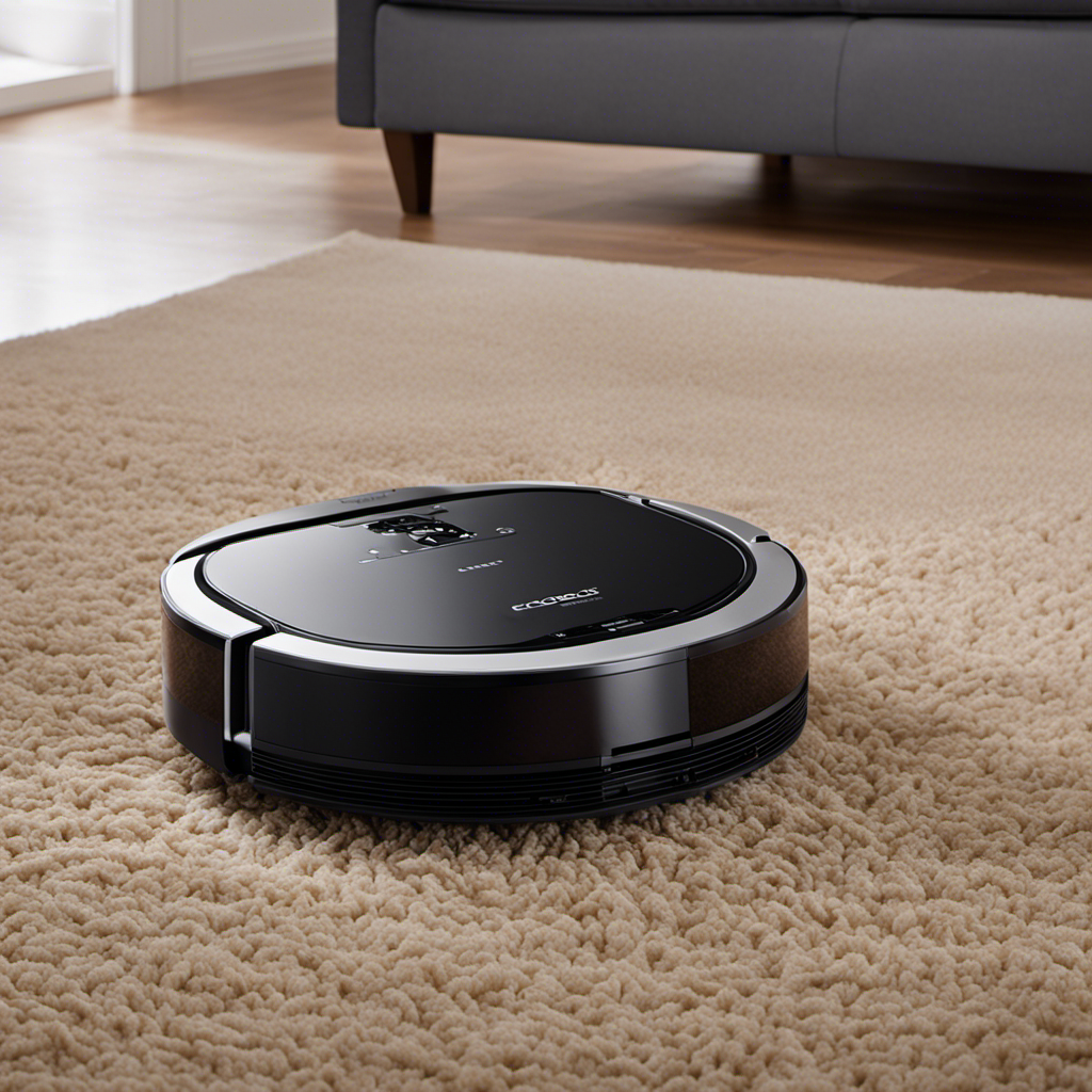an image showcasing the Ecovacs Deebot tackling a thick layer of pet hair in a room