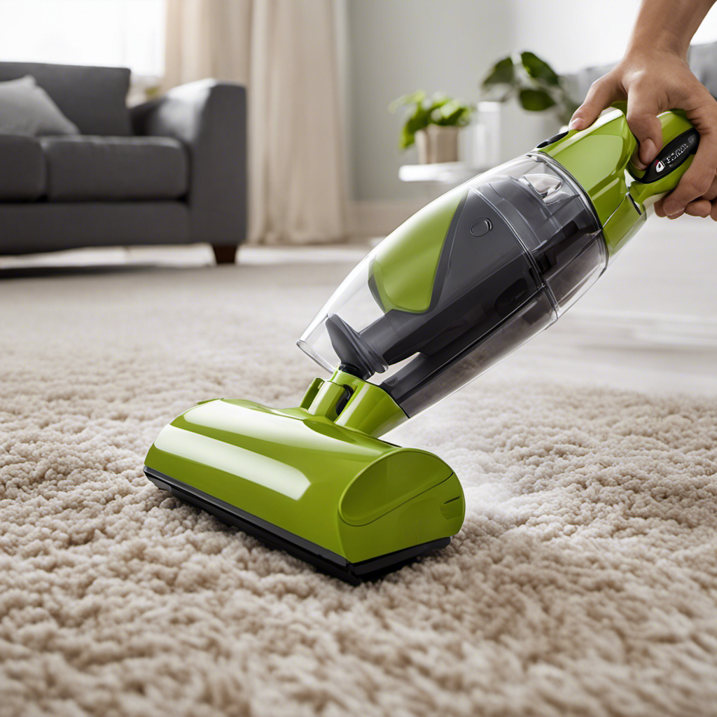 An image showcasing a Liberrway Handheld Vacuum in action, effortlessly and effectively removing pet hair from various surfaces