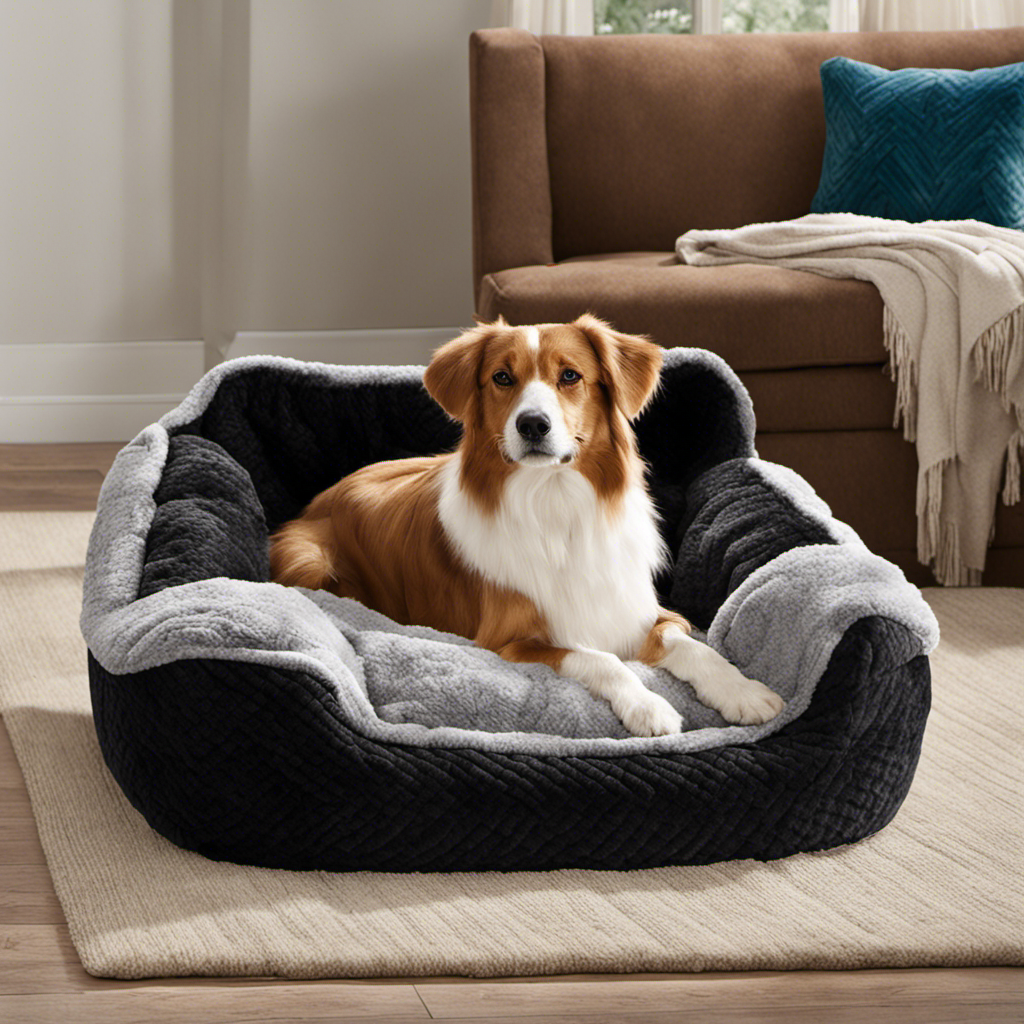 An image showcasing a cozy blanket in both Microflannel and Microplush, draped over a furry pet bed