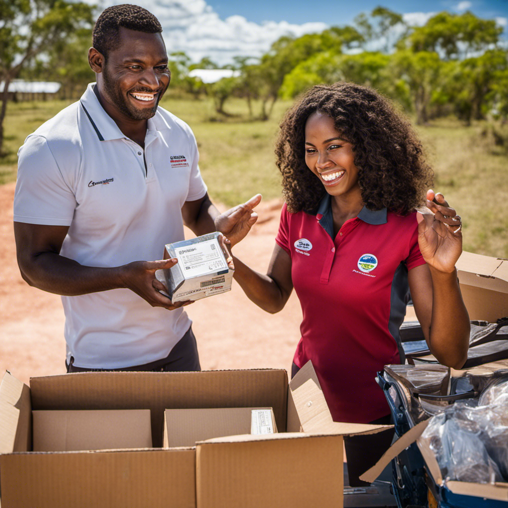 the genuine excitement of a customer in Nhulunbuy, NT as they eagerly unbox their delivered package