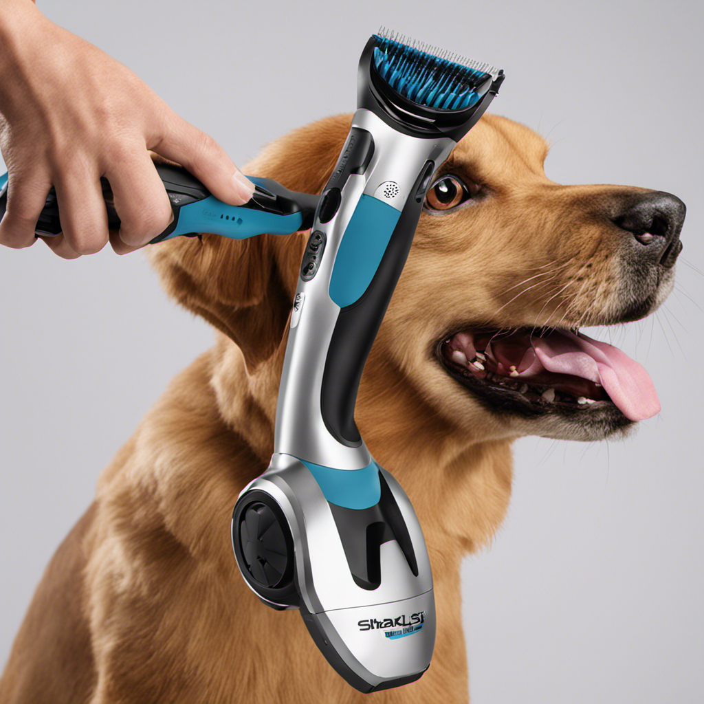 An image capturing the step-by-step process of attaching the pet hair removal tool to the Shark Rotator