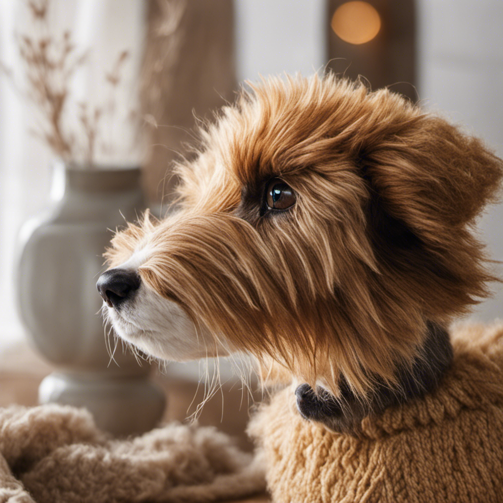 An image capturing the charm of a cozy knit sweater, crafted entirely from pet hair