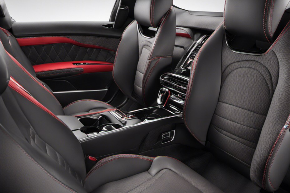 A visually striking image showcasing various car interior colors - from sleek black and elegant beige to vibrant red and cool gray - with contrasting pet hair accumulation, highlighting the color that attracts and displays pet hair the most
