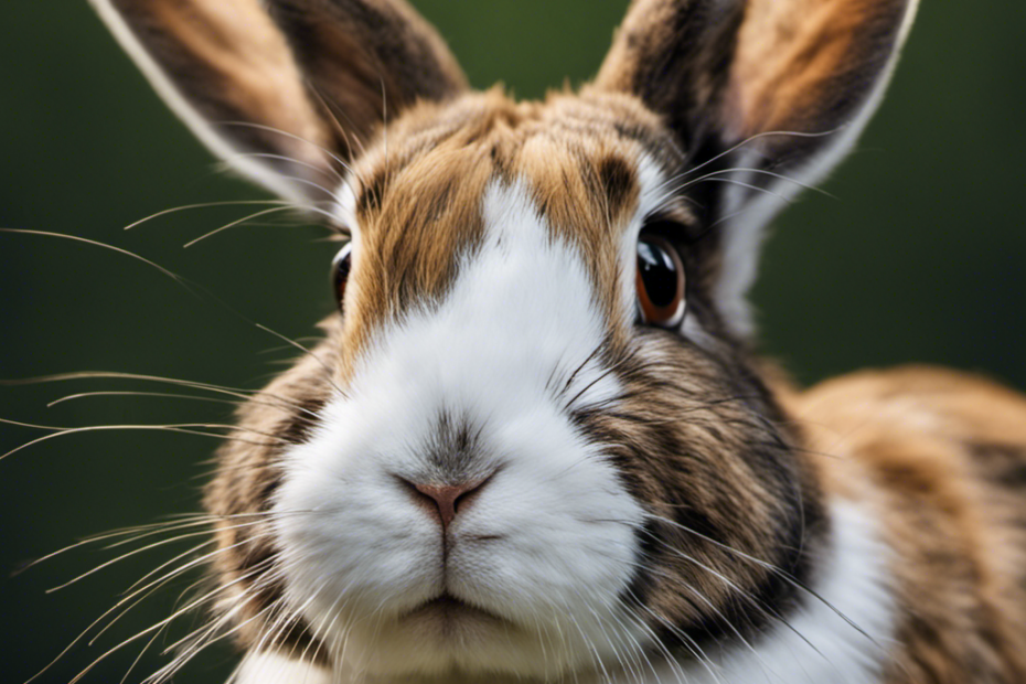 An image showcasing a close-up of a pet rabbit with patches of missing fur, exposing irritated skin