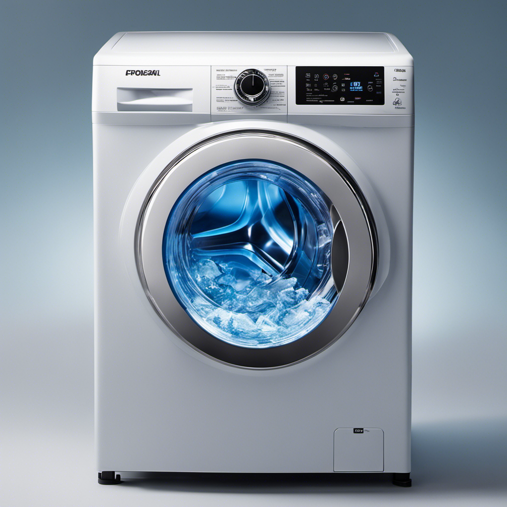 An image showcasing a washing machine filled with crystal-clear water, gently swirling, while tiny, specialized enzymes dance around, effortlessly dissolving pet hair clinging to clothes