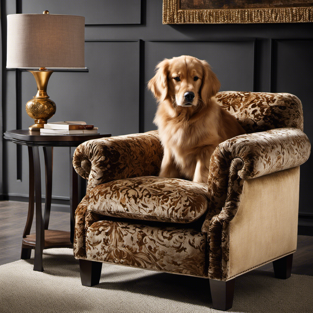 An image showcasing a plush, velvet armchair covered in various fabrics