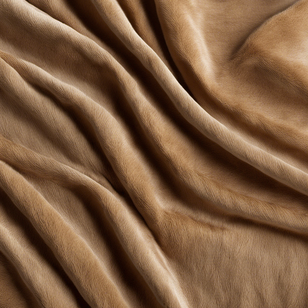 An image showcasing a cozy, plush fiber electric blanket with a unique, tightly woven pattern that effectively repels pet hair