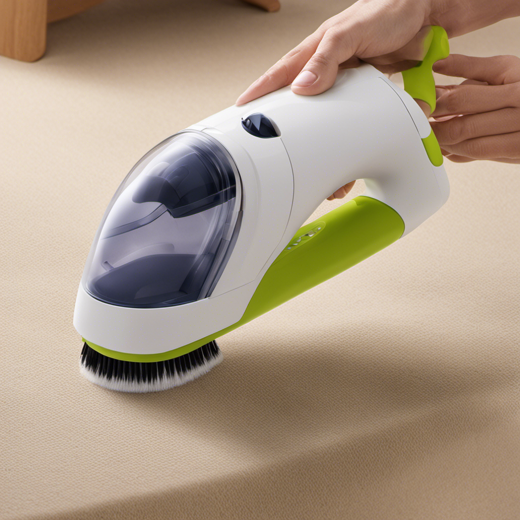 An image showcasing a compact, handheld dust buster designed for tackling pet hair