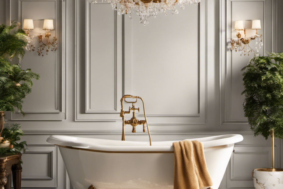 An image depicting a vibrant, luxurious bathroom scene