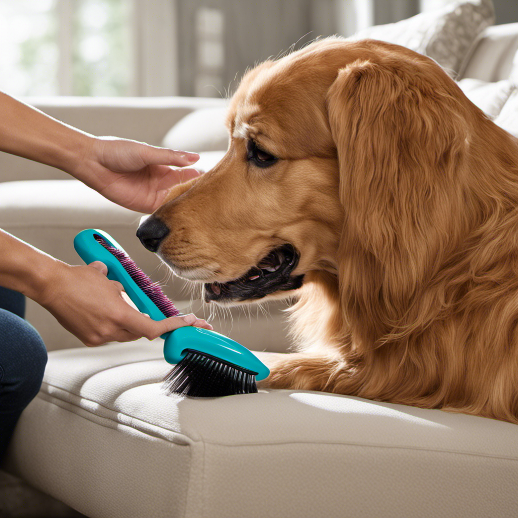 An image showcasing the versatile 2-in-1 pet brush that comes with the Bissell Pet Hair Eraser