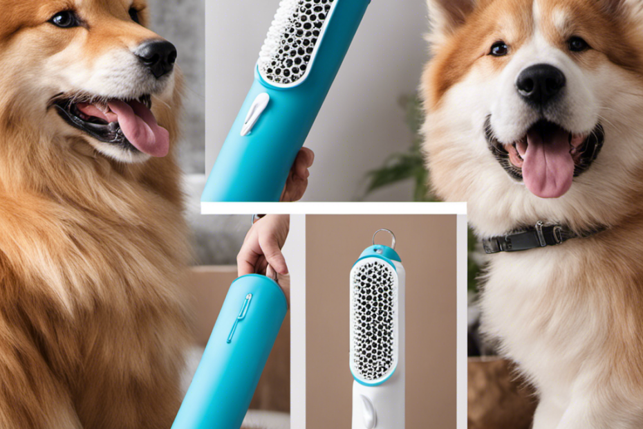 An image featuring a close-up view of a high-quality lint roller specifically designed for pet hair removal