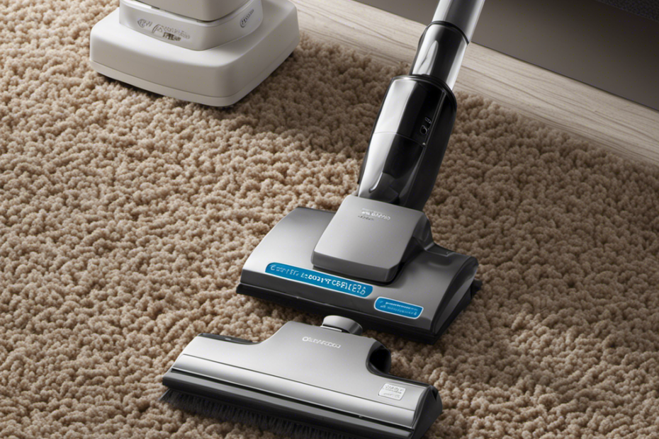 An image showcasing two carpet cleaners side by side, one specifically designed for pet hair, featuring specialized brushes and attachments, while the other lacks these features