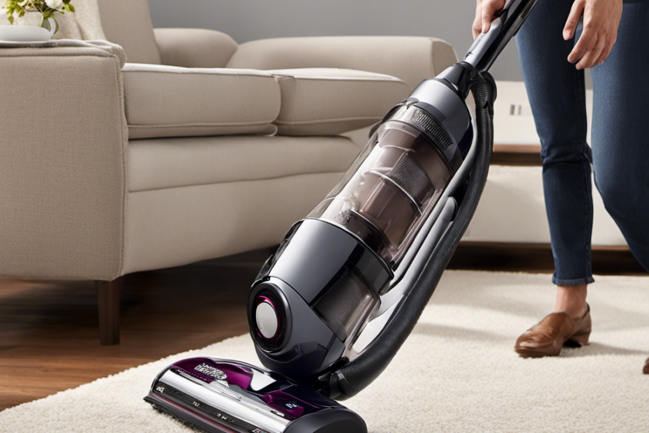An image of a sleek, lightweight vacuum cleaner with powerful suction, featuring specialized pet hair attachments