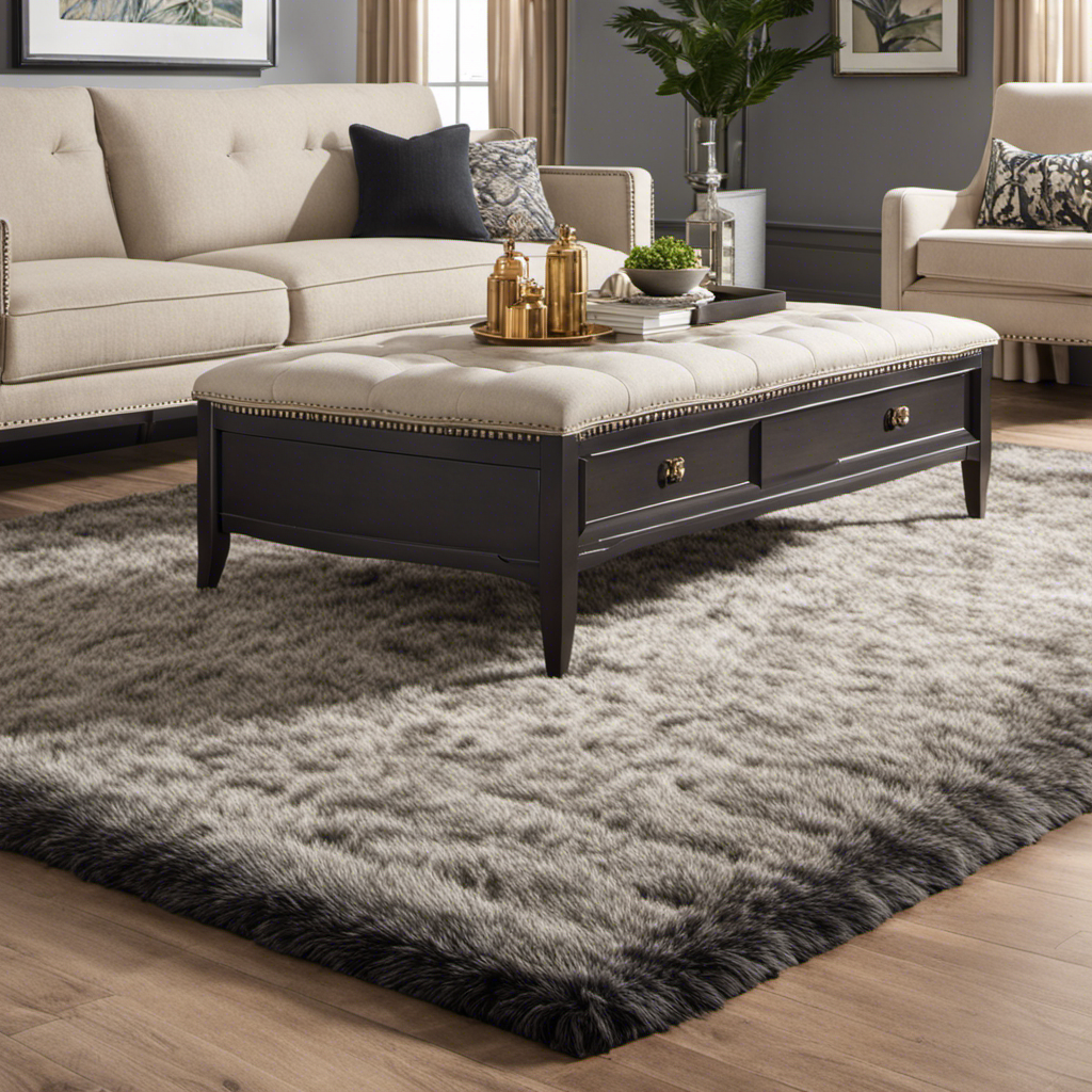 An image showcasing a luxurious, low-pile rug with a smooth, tightly woven surface and a stain-resistant finish